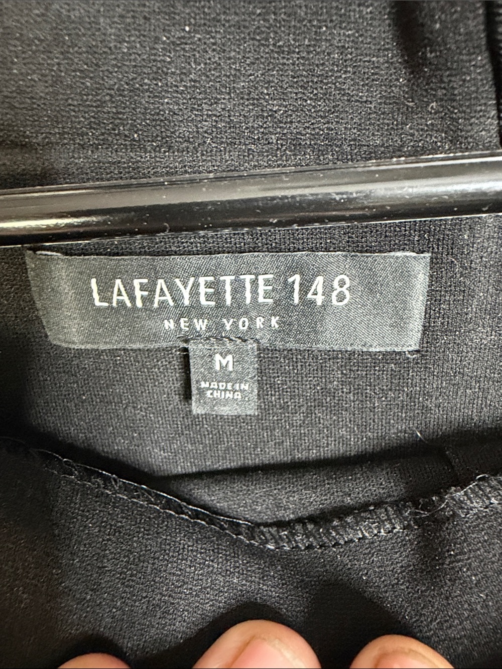 Lafayette 148 New York Black Cyra Lace Panel Square-neck Women's Medium - Picture 6 of 10